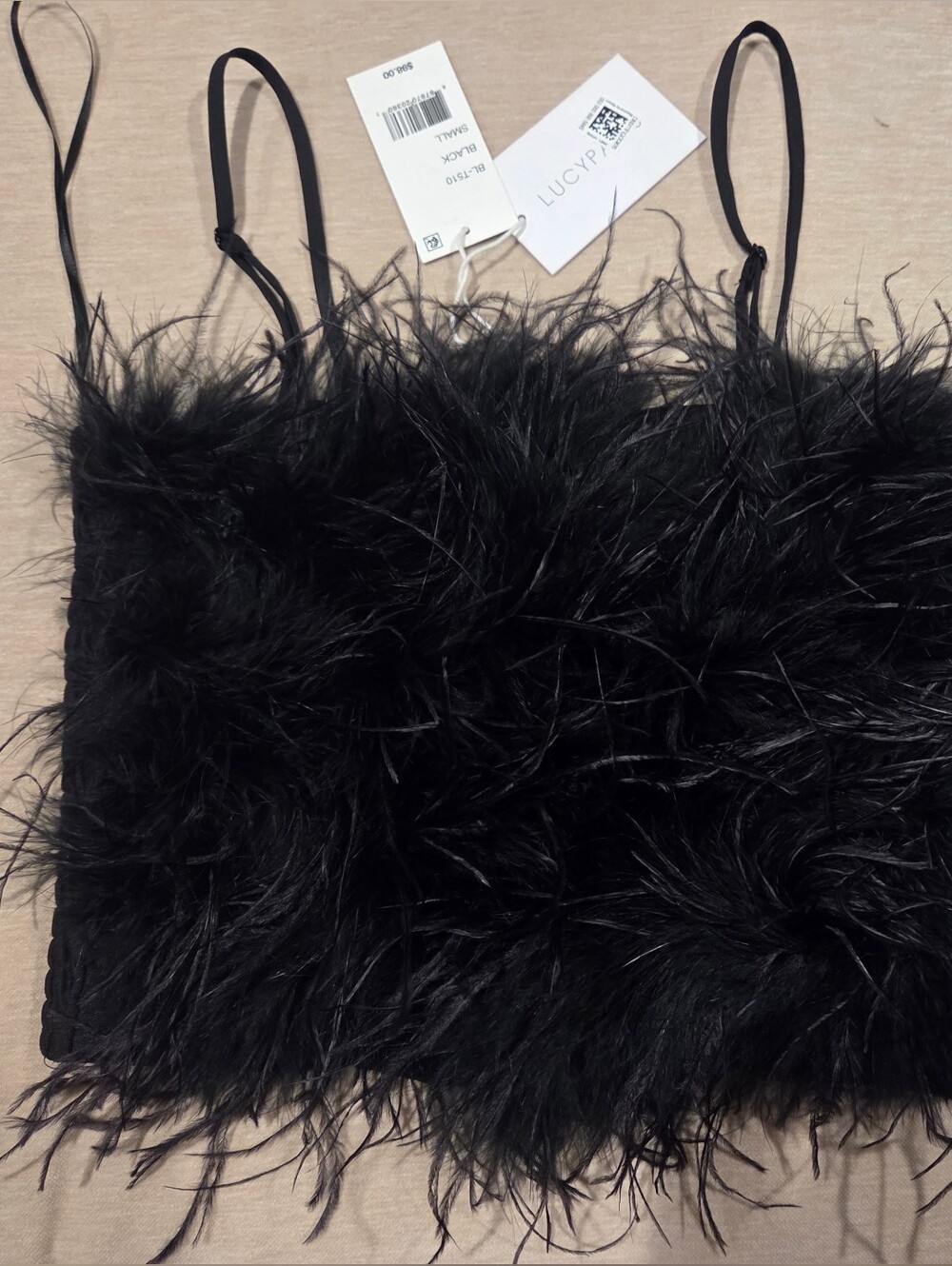 NWT ◇ Lucy Paris Feather Crop Top
